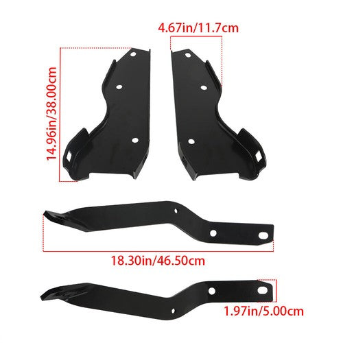 Solid Spare Rear Bumper Brackets Suitable For Ford F-100 F-250 F-350 1964-1979 Pickup Black