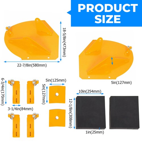 Solid Spare Snow Plow Extensions Add 20" For Meyer Western Boss Extenders PRO WINGS Yellow