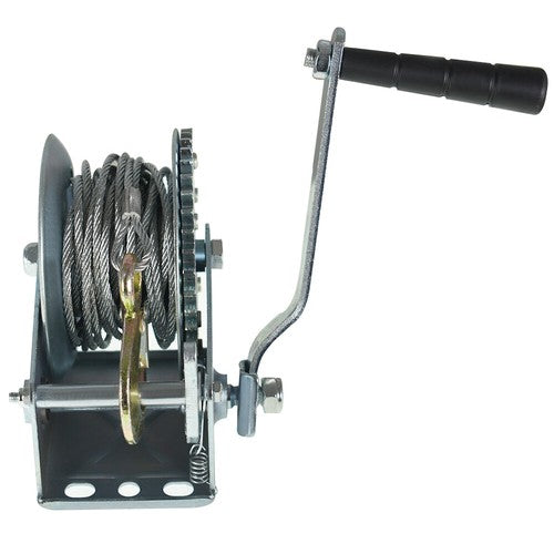Solid Spare Hand Winch 4.0mm*10m Rope High Carbon Steel For Trailer Boat ATV 1200lbs