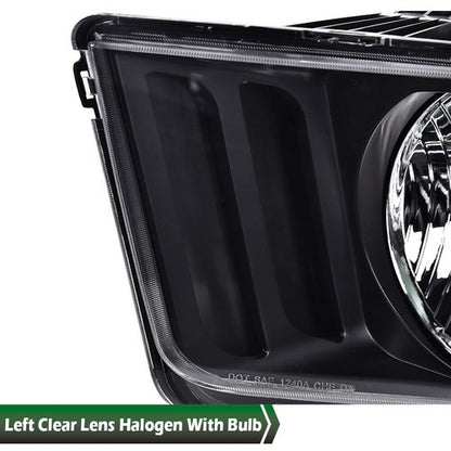 Solid Spare Fit For 05-09 Ford Mustang Clear/Black Headlight Assembly Left Driver Side