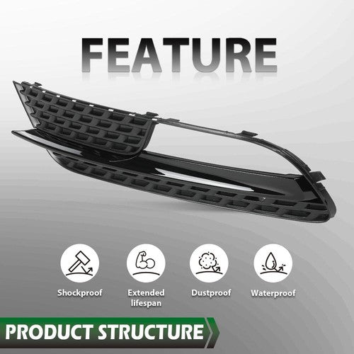 Solid Spare Front Bumper Fog Light Cover Left+Right Side Fit For 2012-2016 Audi A5 Quattro
