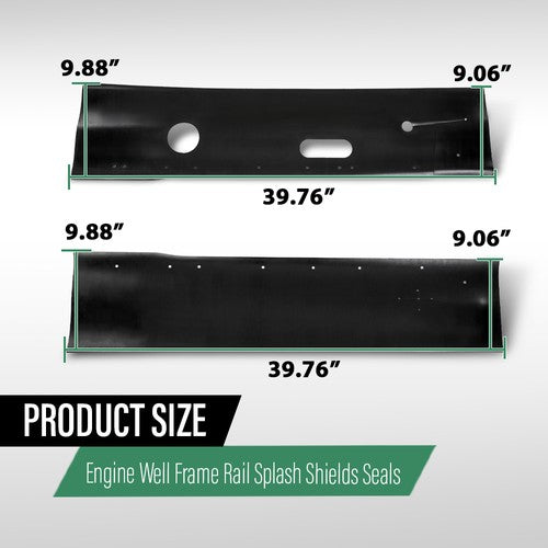 Solid Spare Engine Well Frame Rail Splash Shields Seals Fit 72-80 Dodge 2WD D Series Truck
