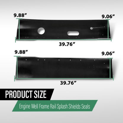 Solid Spare Engine Well Frame Rail Splash Shields Seals Fit 72-80 Dodge 2WD D Series Truck
