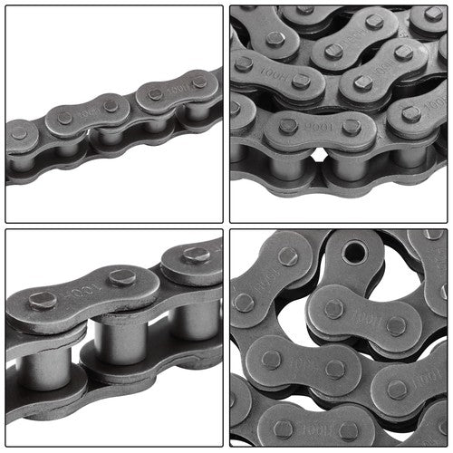 Solid Spare #100H 10 Feet Heavy Duty Carbon Steel Roller Chain with two Connecting Links