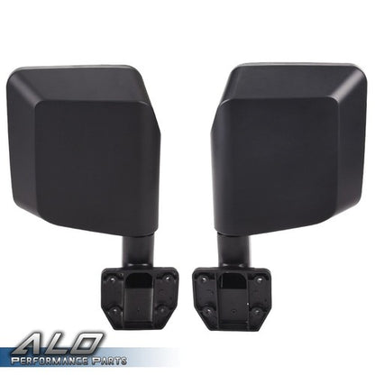 Solid Spare Fit For 07-18 Jeep Wrangler JK 4 Door Iron Tube Doors & Side View Mirrors Black