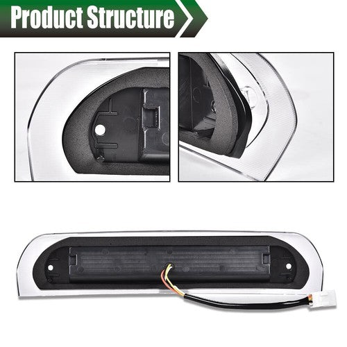 Solid Spare Fit For 02-09 Dodge Ram 1500 2500 LED 3rd Tail Brake Light Cargo Lamp Clear