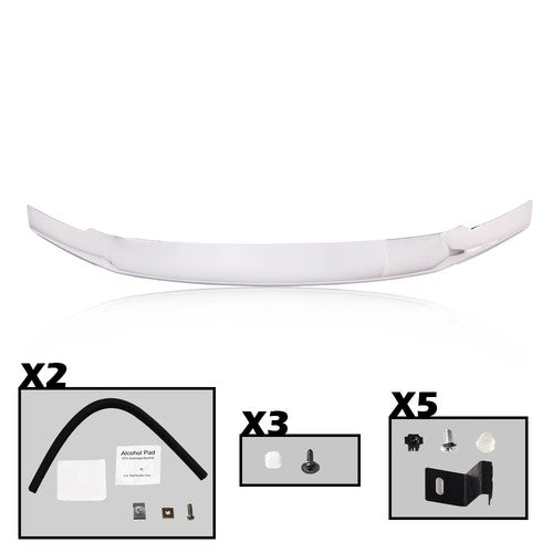 Solid Spare Fit For 2017-2020 Ford F250 F350 Super Duty Hood Deflector Bug Shield Chrome