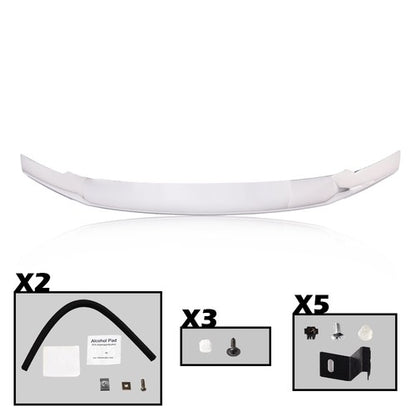 Solid Spare Fit For 2017-2020 Ford F250 F350 Super Duty Hood Deflector Bug Shield Chrome