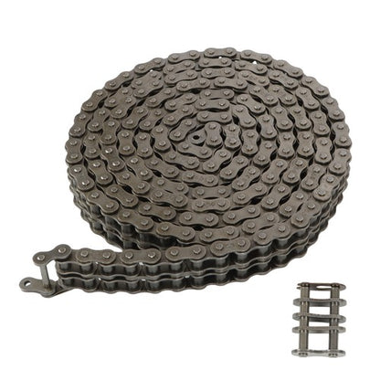 Solid Spare #50-2 Duplex Double Strand Roller Chain x 10 feet + 2 Connecting Links