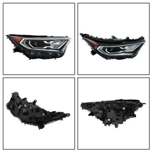 Solid Spare For 19-2022 Toyota RAV4 Hybrid XLE Projector Headlights Assembly LED Left+Right