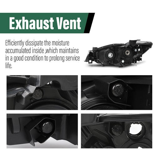 Solid Spare Pair Headlights Black Fit For 2013 14 15 2016 Mazda CX-5 Halogen Headlamps L+R