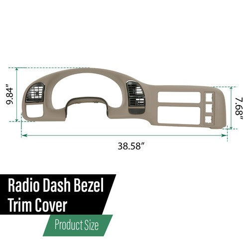 Solid Spare Fit For 95-05 Chevy Astro GMC Sarfari Dash Radio Cluster Trim Bezel Vent Panel