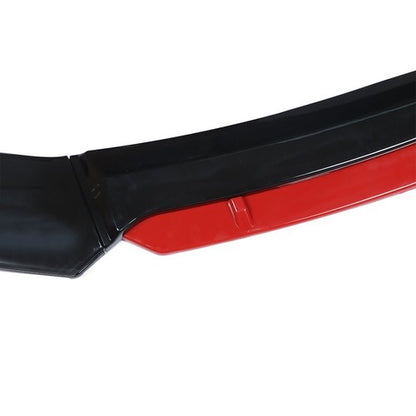 Solid Spare Universal Car Front Bumper Lip Spoiler Splitter Protector Red 2 Layer Lip Glossy