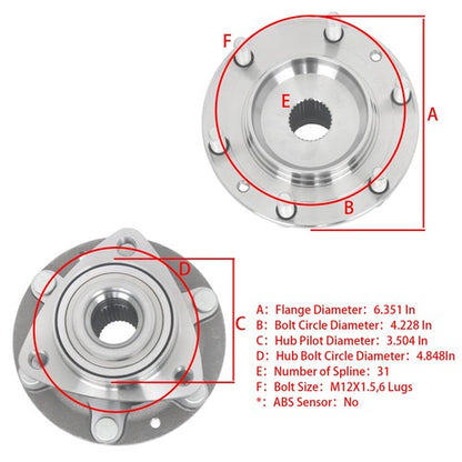 Solid Spare Front Wheel Bearing Hub Left Right 2pcs For Hyundai Entourage Kia Sedona 515090