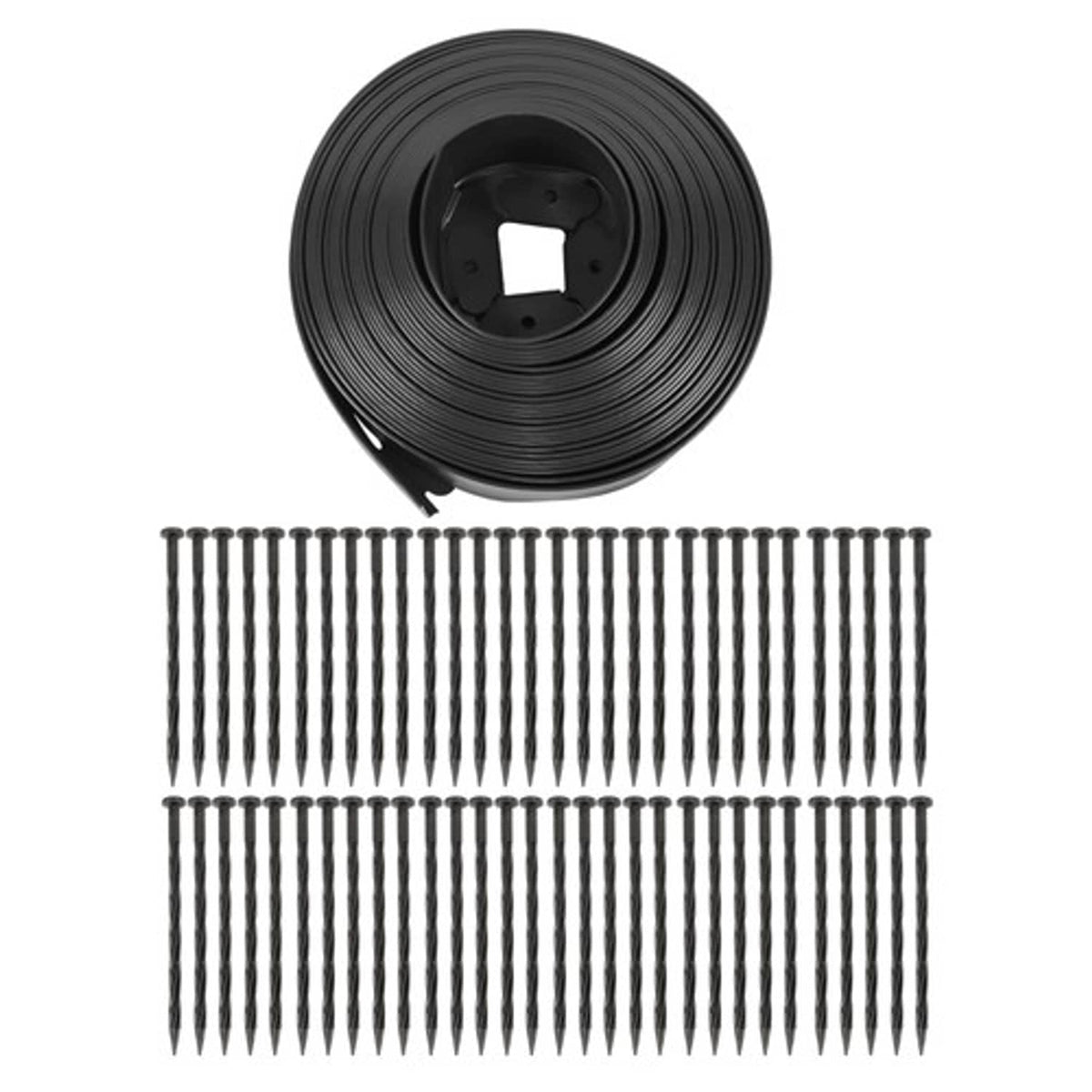 Solid Spare Garden Landscape Edging No Dig Lawn Edging Border With Anchoring Spikes Plastic