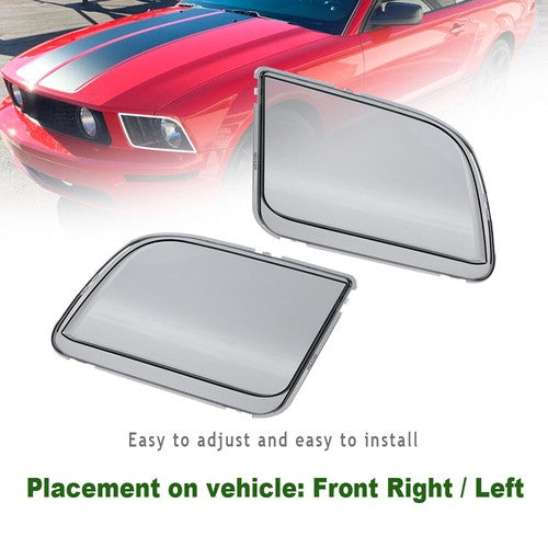 Solid Spare Fit For 2005-2009 Ford Mustang Smoke Headlight Replacement Lens Left+Right