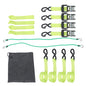 Solid Spare 4-Pack 1.6"x8' Green Ratchet Straps Kit 5,208lb Break Strength w/ Safety S Hooks