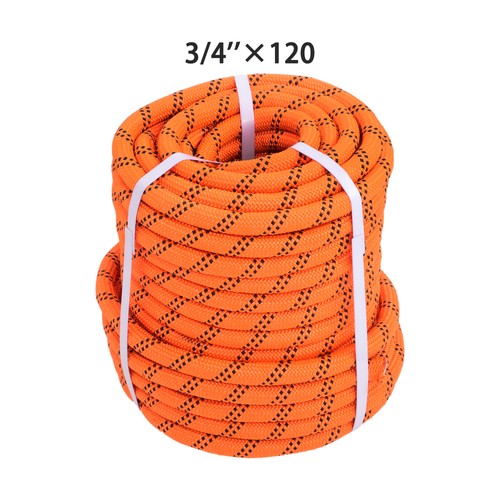 Solid Spare 3/4 in X120' 48 Stranded Braided Rope Breaking Strength 8626 Pounds Orange Black