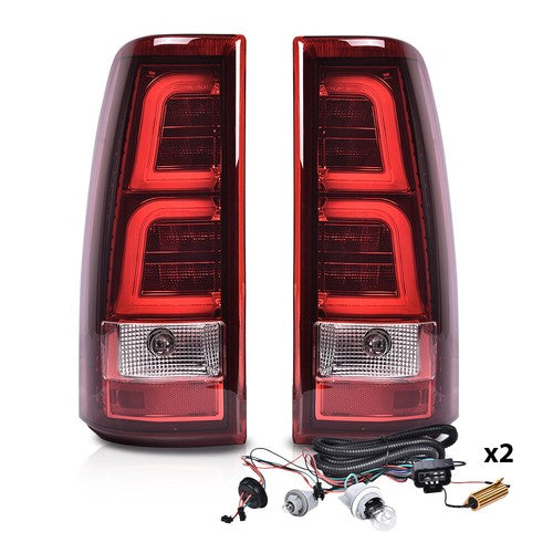 Solid Spare LED Tube Tail Lights Brake Lamps Red Fit For 99-06 Chevy Silverado GMC Sierra