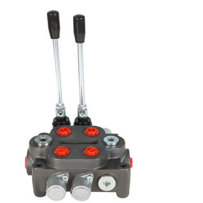 Solid Spare 2 Spool Hydraulic Directional Control Valve 25 GPM, 3000 PSI, BSPP Interface New