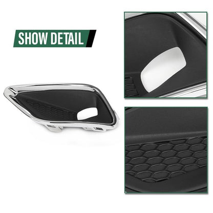 Solid Spare Fit For 2019-2020 Jeep Cherokee Front Bumper Fog Light Cover Bezel Left+Right