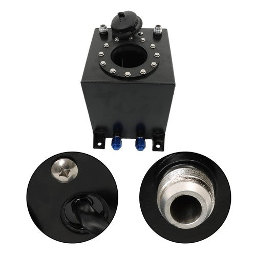 Solid Spare Drifting Fuel Cell Gas Tank+level Sender Black Coated Aluminum Racing 2.5 Gallon
