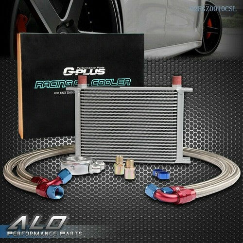 Solid Spare Universal 25 Row AN-10 Aluminum Engine Oil Cooler + Filter Adapter Hose Kit