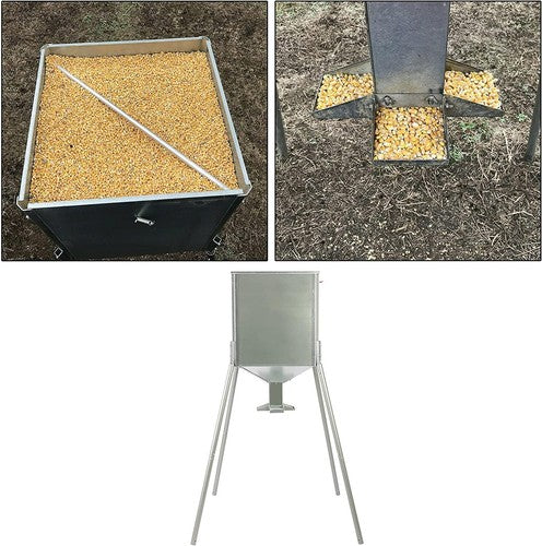 Solid Spare Steel 450lb Gravity Feeder Zinc-Plated For Deer Turkey Big Wild Game Hunting