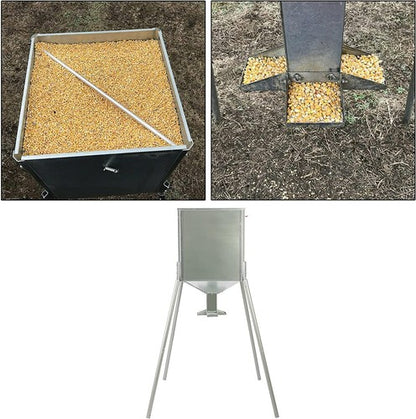 Solid Spare Steel 450lb Gravity Feeder Zinc-Plated For Deer Turkey Big Wild Game Hunting