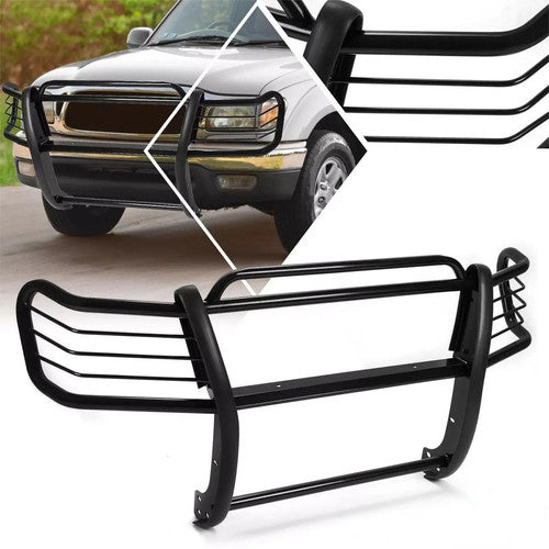 Solid Spare Black Grill Brush Guard & Light Protector For Toyota Tacoma 1998-2004