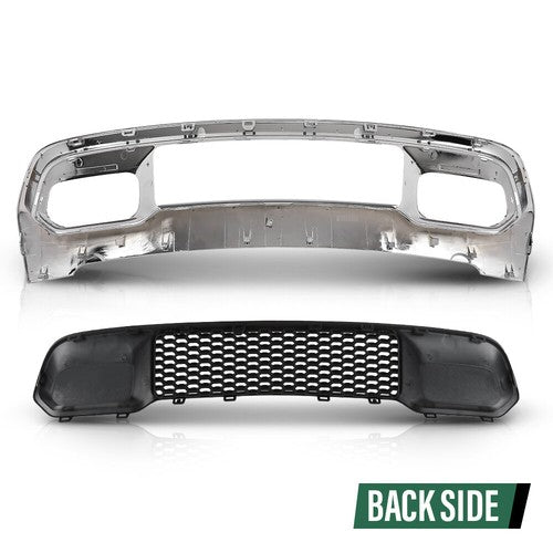 Solid Spare Front Lower Grille & Bumper Grill Bezel Chrome Fit For 17-22 Jeep Grand Cherokee