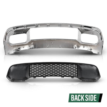 Solid Spare Front Lower Grille & Bumper Grill Bezel Chrome Fit For 17-22 Jeep Grand Cherokee