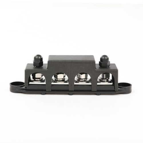 Solid Spare Black 12V 250A 4 Post Busbar Bus Bar Power Distribution Block With Cover 5/16"