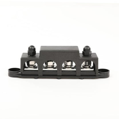 Solid Spare Black 12V 250A 4 Post Busbar Bus Bar Power Distribution Block With Cover 5/16"