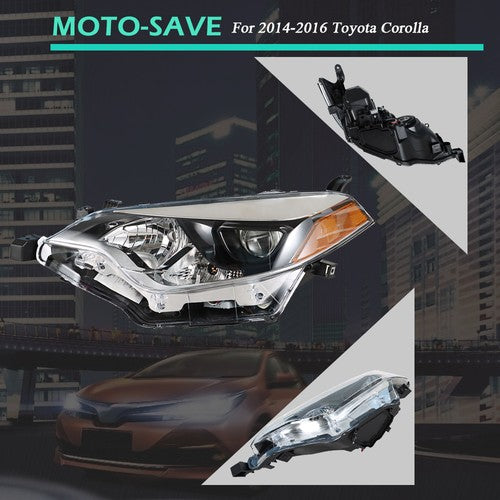 Solid Spare Headlight Headlamps Assembly Fit For Toyota Corolla 2014-2016 LH Side Clear Lens