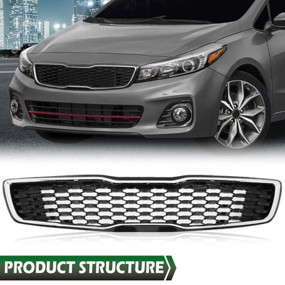 Solid Spare Fit For 2017-2018 Kia Forte5 Hatchback EX LX Front Bumper Upper Grille Grill