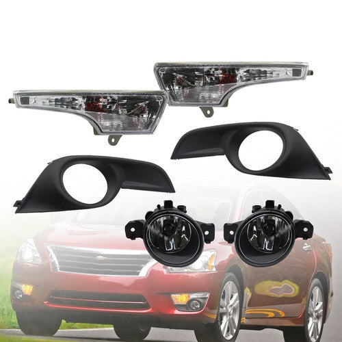 Fog Lights & Corner Turn Signal Lamps w/o Wiring Set For 2013-2015 Nissan Altima