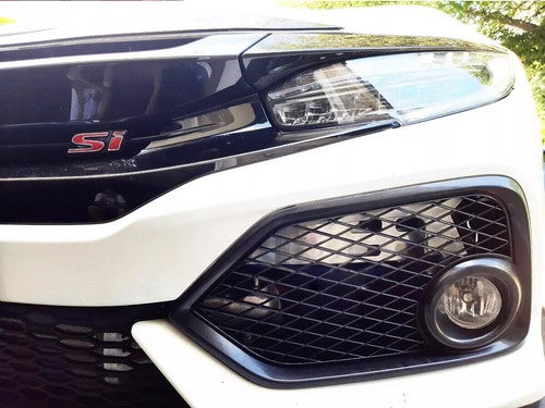 Fit 2017-2021 Honda Civic Type R Black Open Mesh Fog Light Lamp Covers