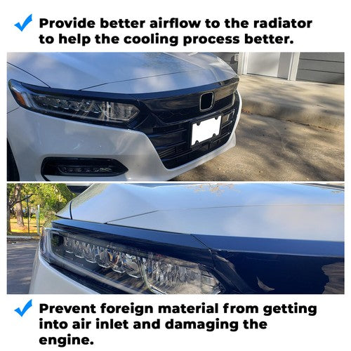 Solid Spare ABS Glossy Black Lip Front Grille Cover Moulding Trim For Honda Accord 2018-2020