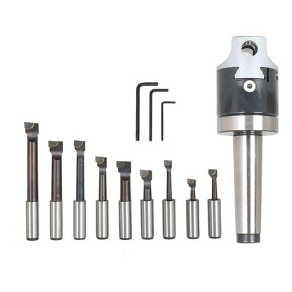 Solid Spare 3 Piece Boring Head Boring Tool Set (2 Inch Head & MT3 & 1/2 Inch) New