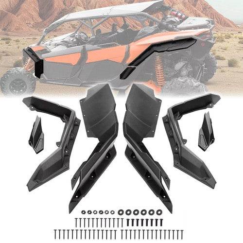 Solid Spare Extended Fender Flares Kit For Can Am Maverick X3/MAX Turbo R RR 2017-2025 2019