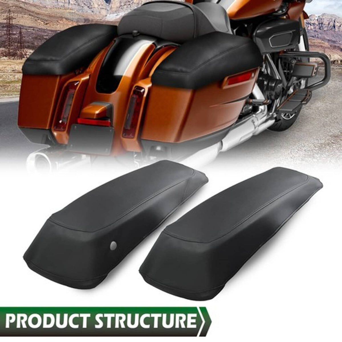 Solid Spare Fit For 2014-2023 Harley Touring FLH FLT Model Saddlebag Lid Cover Leather Black