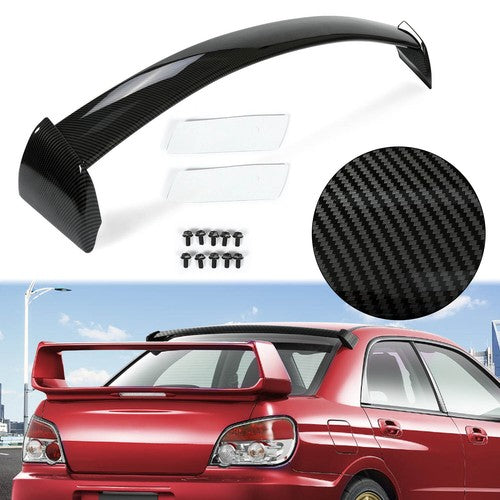 Solid Spare For 02-07 06 Subaru Impreza WRX STI Rear Window Roof Spoiler Carbon Fiber Style