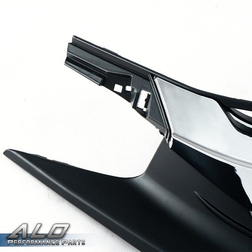 Solid Spare Fit For 2016-2018 Honda Civic 10th Black Front Upper Grille Grill w/ Chrome Trim