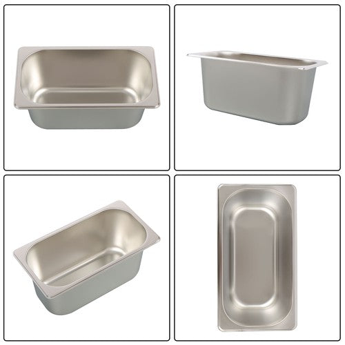 Solid Spare 6 Inch Deep 8 Pack Restaurant Steam Table Pans 1/3 Size with Non-Stick Coating