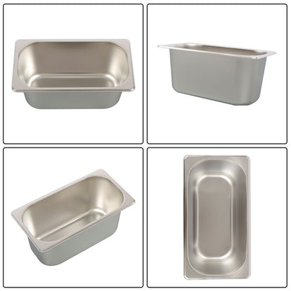 Solid Spare 6 Inch Deep 8 Pack Restaurant Steam Table Pans 1/3 Size with Non-Stick Coating