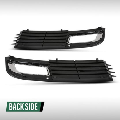 Solid Spare Fog Light Bezel Lamp Cover w/ Chrome Trim Fit For 08-10 Audi A8 D3 Left+Right