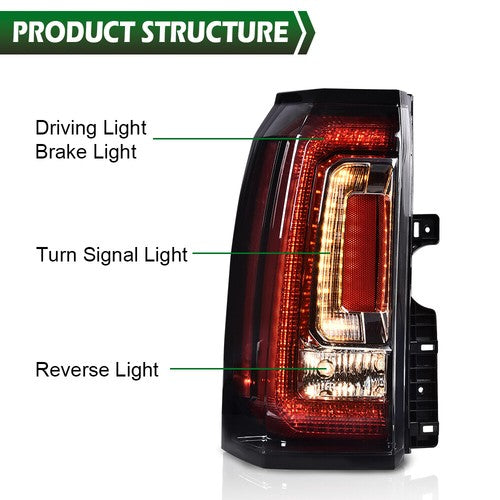 Solid Spare Left Driver Side Tail Light Fit For GMC Yukon XL 2015-2020 Rear Brake Stop Lamp