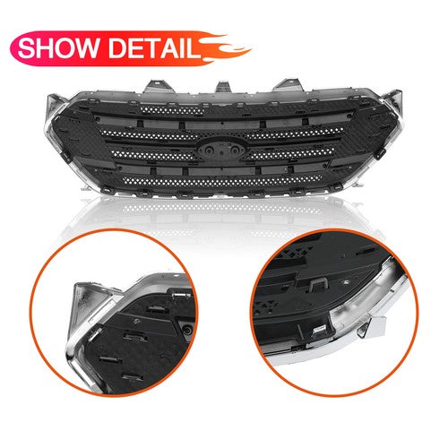 Fit 2013-2019 Ford Taurus Front Bumper Lip Upper Grille Assembly Chrome Grill