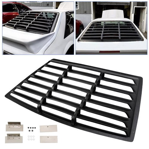 Solid Spare For Ford Mustang Fastback 1979-1993 Black Rear Window Louver Sun Shade Cover ABS